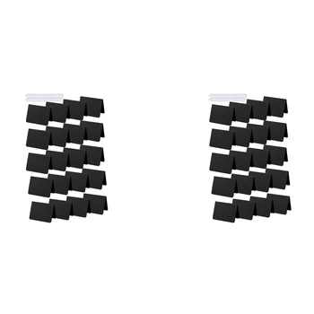 40 Peças de Mini Sinais de Um quadro-Negro em Forma de quadro-Negro Tabelas de pequeno-Almoço Etiquetas de PVC Apagável quadro negro Com Giz Branco Marcadores