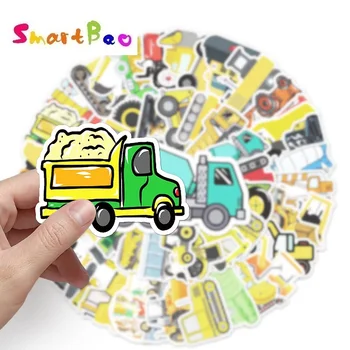 50pcs/Monte Engenharia de Veículo imobilizado Adesivos de desenhos animados para Crianças DIY de Recados Adesivos Impermeáveis