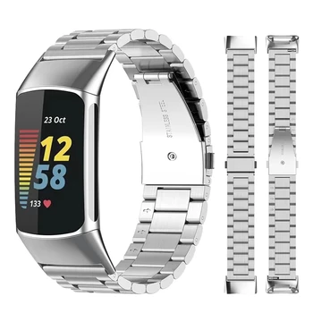 Argola de Metal, Alça Para Fitbit Carregar 5 Smartwatch de Substituição de Aço Inoxidável, bracelete De Fitbit carregar 5 Correa