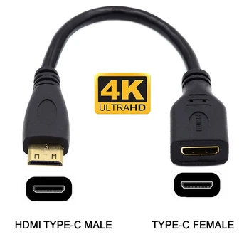 Chenyang 15cm Mini HDMI, Tipo C Soquete Fêmea-HDMI Tipo A/C Masculino Cabo de Extensão do Adaptador para Câmera HDTV 1080P, 4K