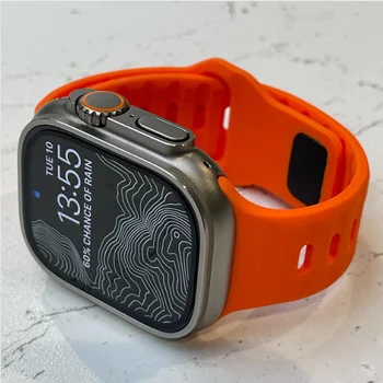 Cinta Para Apple Faixa de Relógio de 44mm de 49mm 45mm de 42 mm 45 mm ultra Oceano de Silicone correa Pulseira bracelete iwatch Série 8 7 6 5 4 3 se