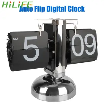 HILIFE Flip Engrenagem Interna Operada Retro Flip Clock Auto Flip Decorações Home Relógio Digital e Relógio Operado Relógio de Quartzo