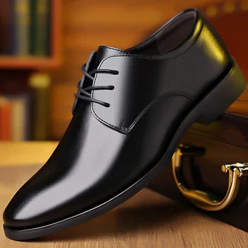 Homens Respirável Sapatos de Couro Preto de Couro Macio Macio Inferior a Primavera E o Outono Melhor Homem de Negócios dos Homens Formal de usar Calçados