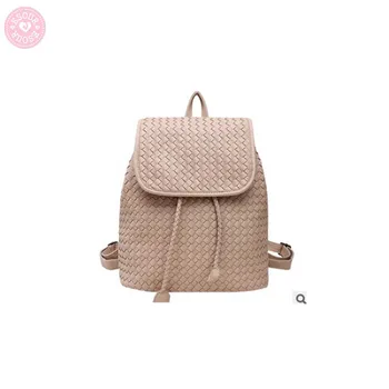 Moda feminina padrão de tecido de couro, mochila kintting mochila estilo preppy escola mochilas bolsas mochilas femininas