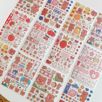 O Coreano Papel De Carta Do Ins Dos Desenhos Animados Bonitos Gummy Bear Manual De Etiqueta Criativas De Decoração De Telemóvel Material Transparente Autocolante