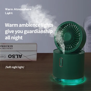 Portátil Spray de Umidificação do Ventilador Recarregável 4000mAh Dobrável Resfriamento Luz Ｍultifunctional Fãs