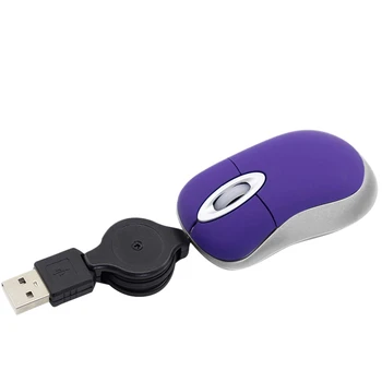 USB Mini Mouse com Fio Retrátil Pequeno Rato Pequeno 1600 DPI Óptico Compacto de Viagem Ratos para o Windows 98 2000 XP Vista Versão