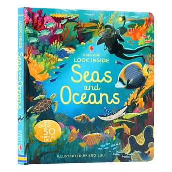 Usborne Olhar para Dentro de Mares E Oceanos, livros de Crianças com idade entre 3 4 5 6, inglês de ciência Popular, livros de imagens, 9781474947060